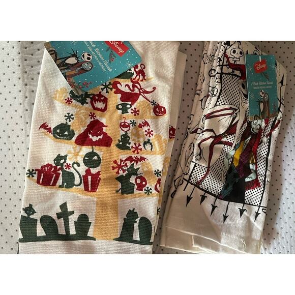 The Nightmare Before Christmas Jack Skellington 2 Kitchen Towels Bundle Set New - Picture 6 of 10
